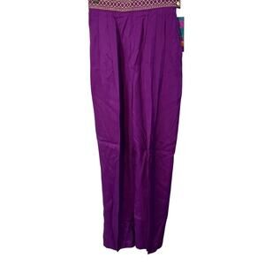 Vintage 80's SK & Company High-rise Rayon Flowy Pants Womens 6 Purple New Boho‎